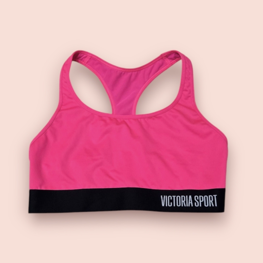 ❤️2/$18 Victoria's Secret Pink Razorback Sports Bra M